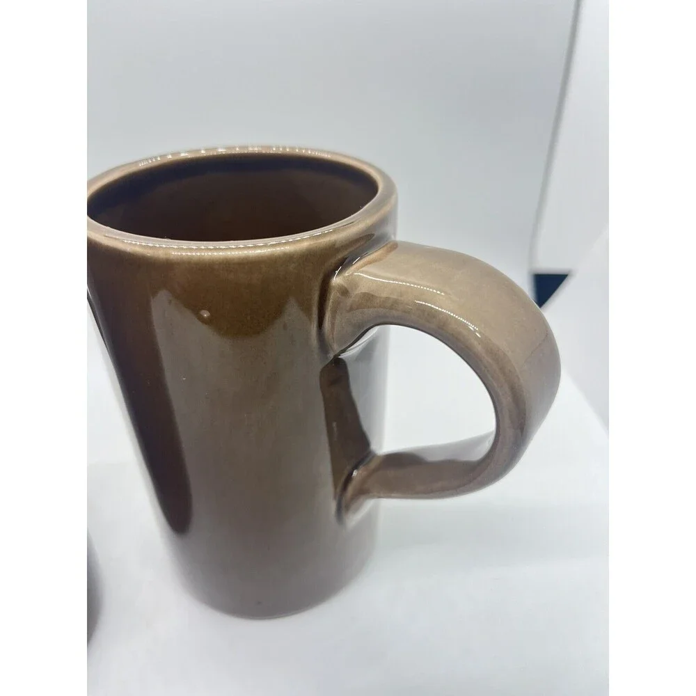 Pottery Barn Studio Mugs by Barbara Eigen Tall Coffee Mugs Set of 2 Brown